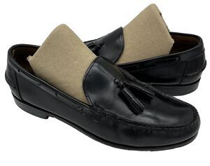 Florsheim Men's Loafer Dress Shoes Black Leather Moc Toe Tasseled Slip On 9.5 D